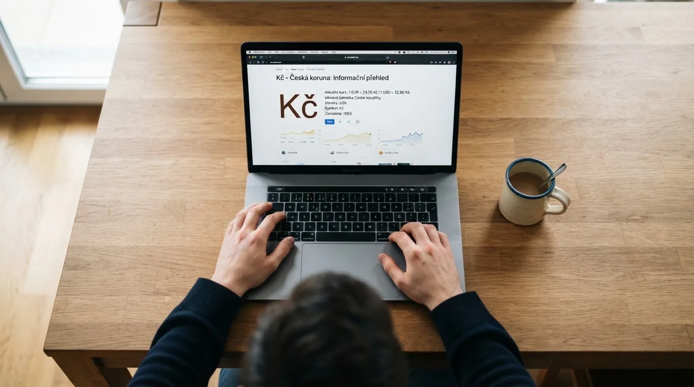 Člověk u notebooku čte informační stránku o online hazardu v Česku — nejlepší online casino CZ